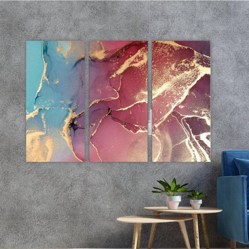 Модульная картина KIL Art Благородный мрамор на холсте из трех частей 156x100 см (M3_XL_173)