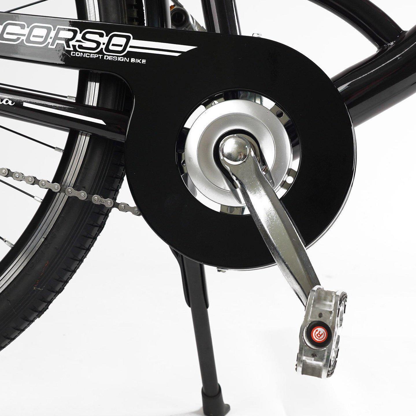 Велосипед городской Corso Fortuna с корзиной и багажником рама 20"/28" Черный - фото 5 Велосипед городской Corso Fortuna с корзиной и багажником рама 20"/28" Черный - фото 5