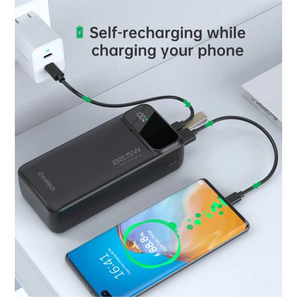 Повербанк Choetech B730-ACBK ємність 30000 mAh PD QC3.0 Type-C Li-pol Чорний (28443008) - фото 5