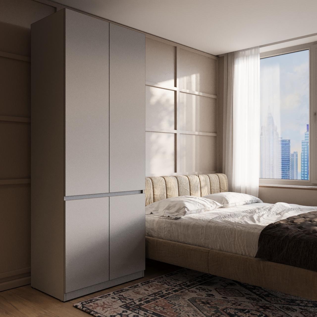 Шкаф MEBEX на 2 полки и держателем для одежды 80х50х210 см Серый светлый (VX2S800LG) - фото 1 Шкаф MEBEX на 2 полки и держателем для одежды 80х50х210 см Серый светлый (VX2S800LG) - фото 1