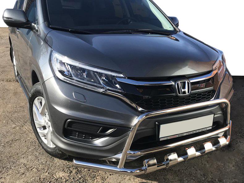 Передняя защита WT003-ST-V2 CAN для Honda CRV 2012-2016 гг. нержавеющая сталь Хром