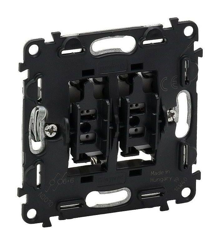 Выключатель 2-клавишный Legrand Valena In'Matic Черный