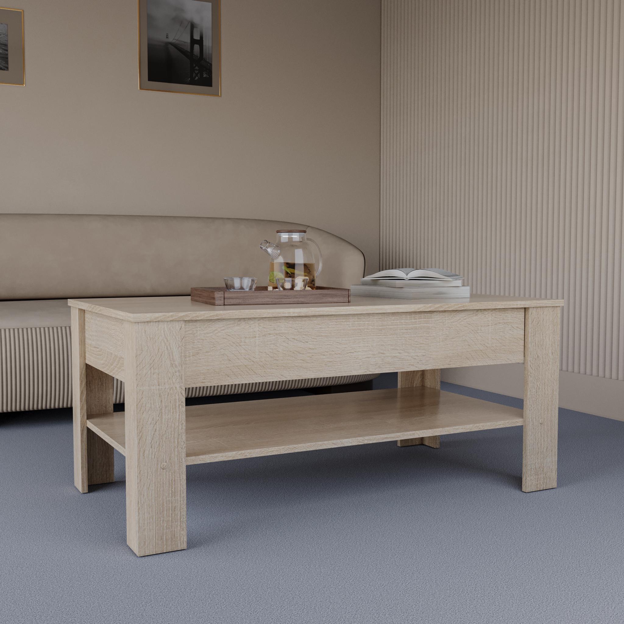 Журнальный стол с ящиком 1100x650x480 мм Дуб сонома (A-35) - фото 3