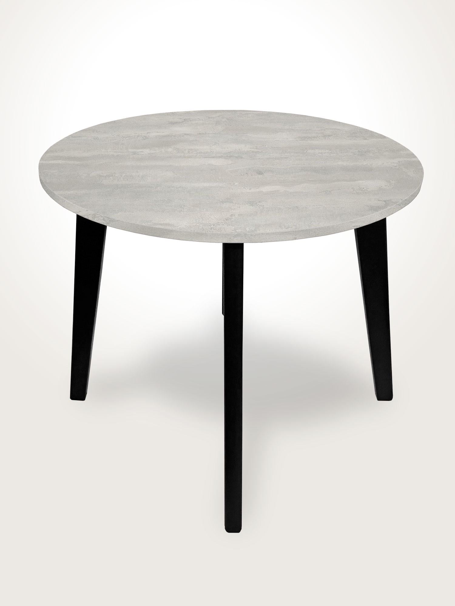 Обеденный стол Fusion furniture Милан 900 Черный/Бетонный камень