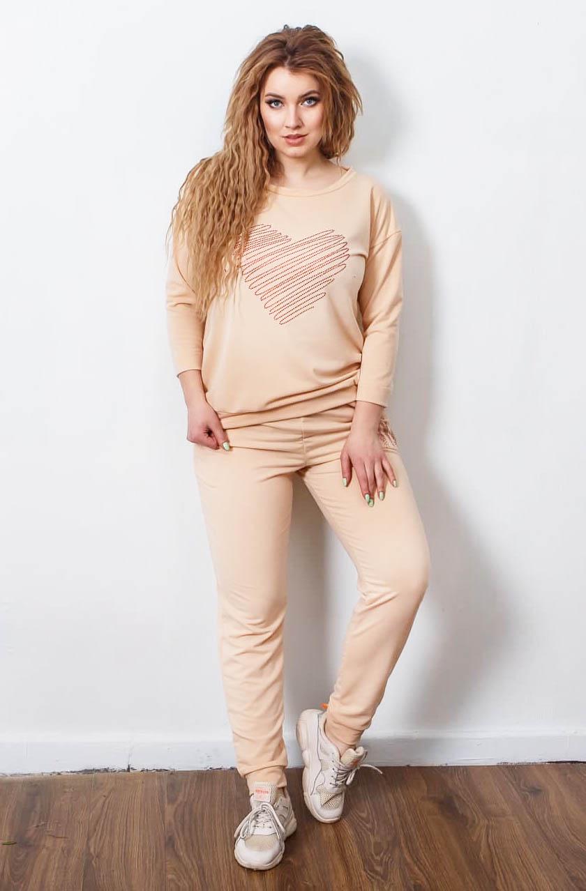 Костюм жіночий Fashions Love р. 50-52 Бежевий (№81-11-бр-мас)