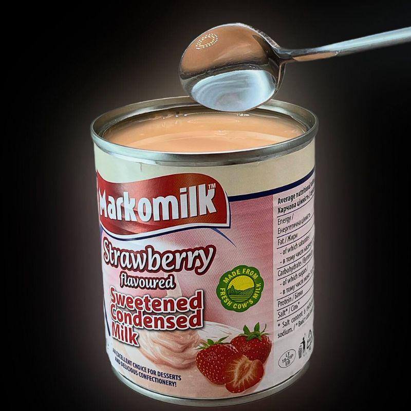 Згущене молоко Markomilk з ароматом полуниці 397 г (CM-M-Strawberry) - фото 2 Згущене молоко Markomilk з ароматом полуниці 397 г (CM-M-Strawberry) - фото 2