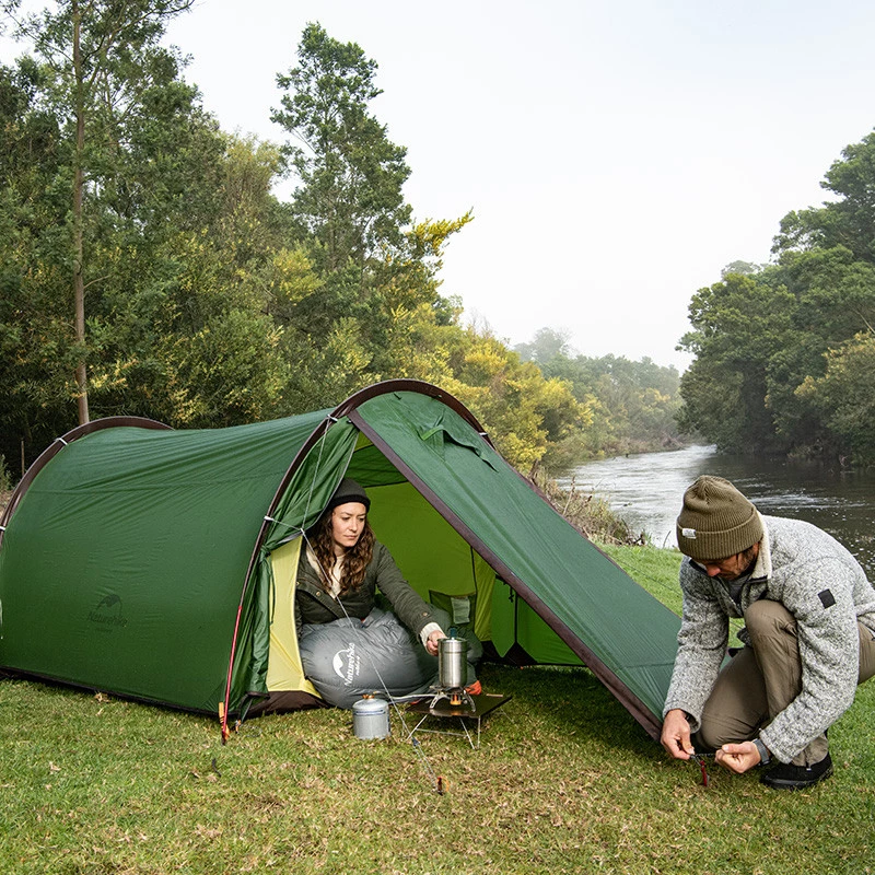 Палатка Naturehike Cloud tunnel II 20D NH20ZP006 Темно-зеленый - фото 7