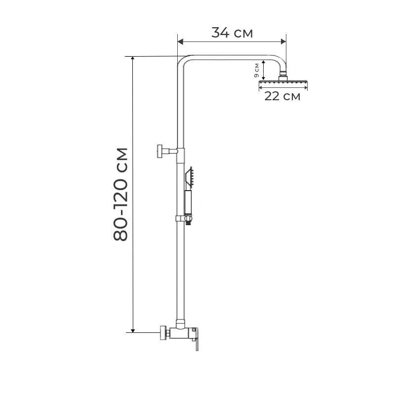 Душова колона зі змішувачем Haiba FOCUS 003-J (HB0912) - фото 2 Душова колона зі змішувачем Haiba FOCUS 003-J (HB0912) - фото 2
