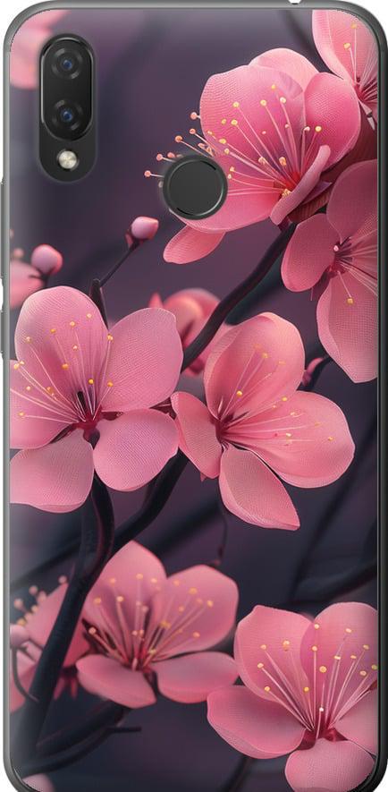 Чехол на Huawei P Smart Plus Пурпурная сакура (6075t-1555-42517) Чехол на Huawei P Smart Plus Пурпурная сакура (6075t-1555-42517)