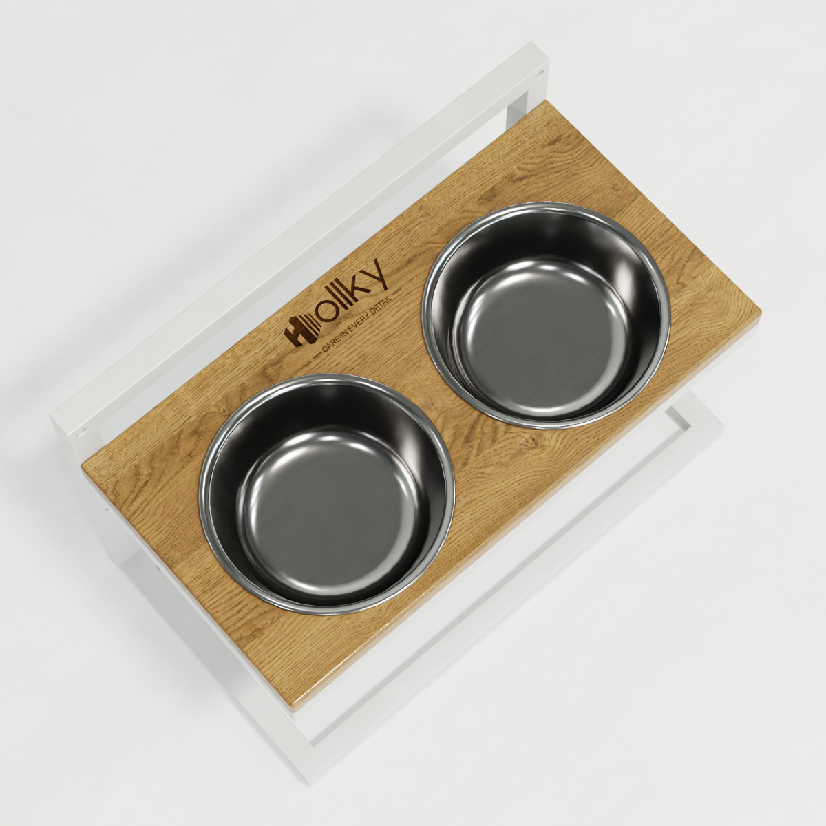 Миски на регульованій підставці для середніх собак Hollky Flex M 2х0,85 л (FM-422530-WHNT) - фото 7 Миски на регульованій підставці для середніх собак Hollky Flex M 2х0,85 л (FM-422530-WHNT) - фото 7