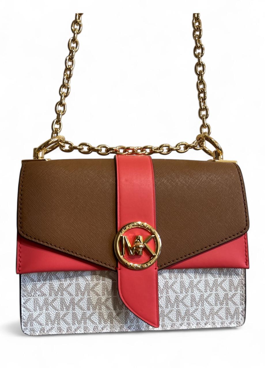 Жіноча сумка Michael Kors Greenwich 32S1GGRC0B Dahlia Multi SM Conv XBody Коричневий (2762095386)
