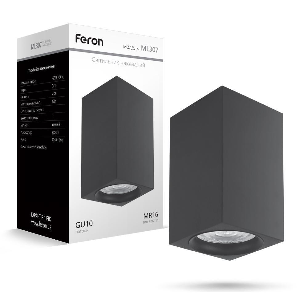 Светильник накладной Feron ML307 под цоколь GU10 Черный (15274)