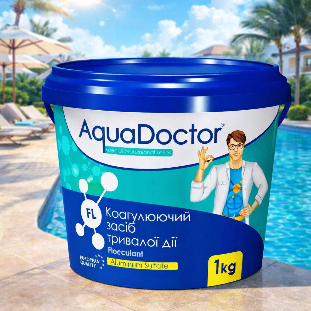 Коагулянт флокулянт против мутности в воде Aquadoctor FL порошка 1 кг