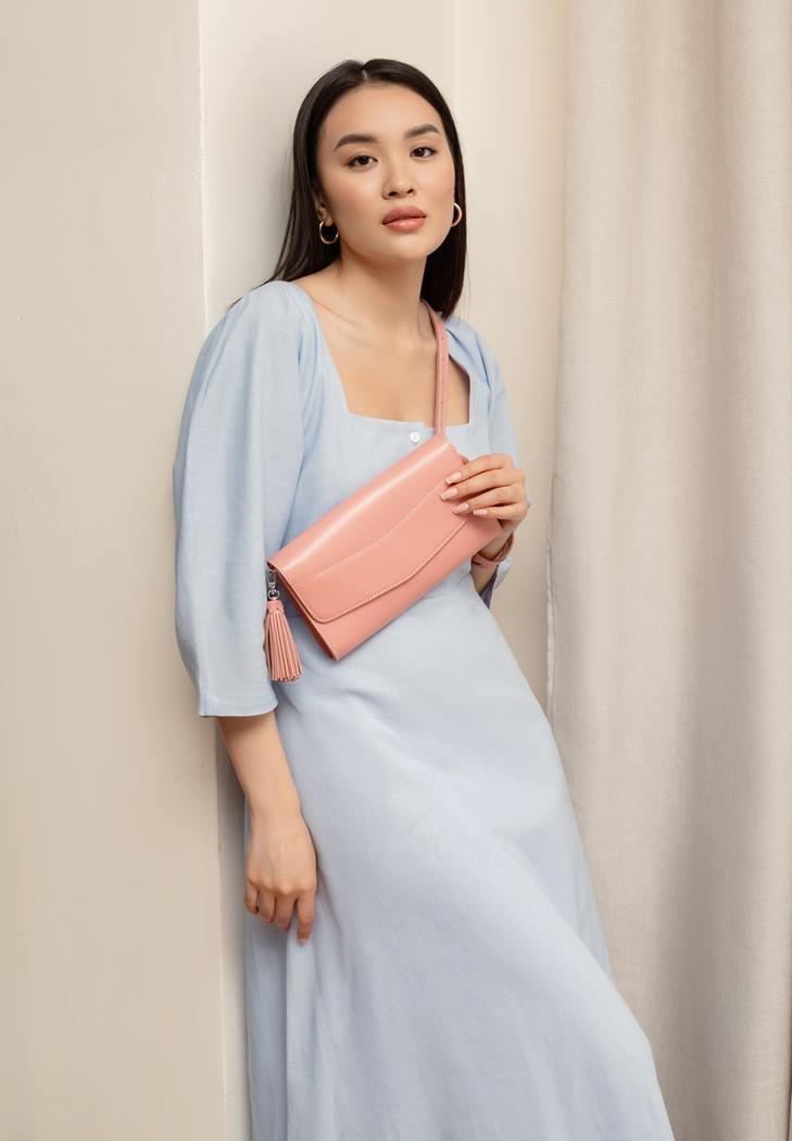 Жіноча сумка шкіряна Еліс Рожевий (A-026402)