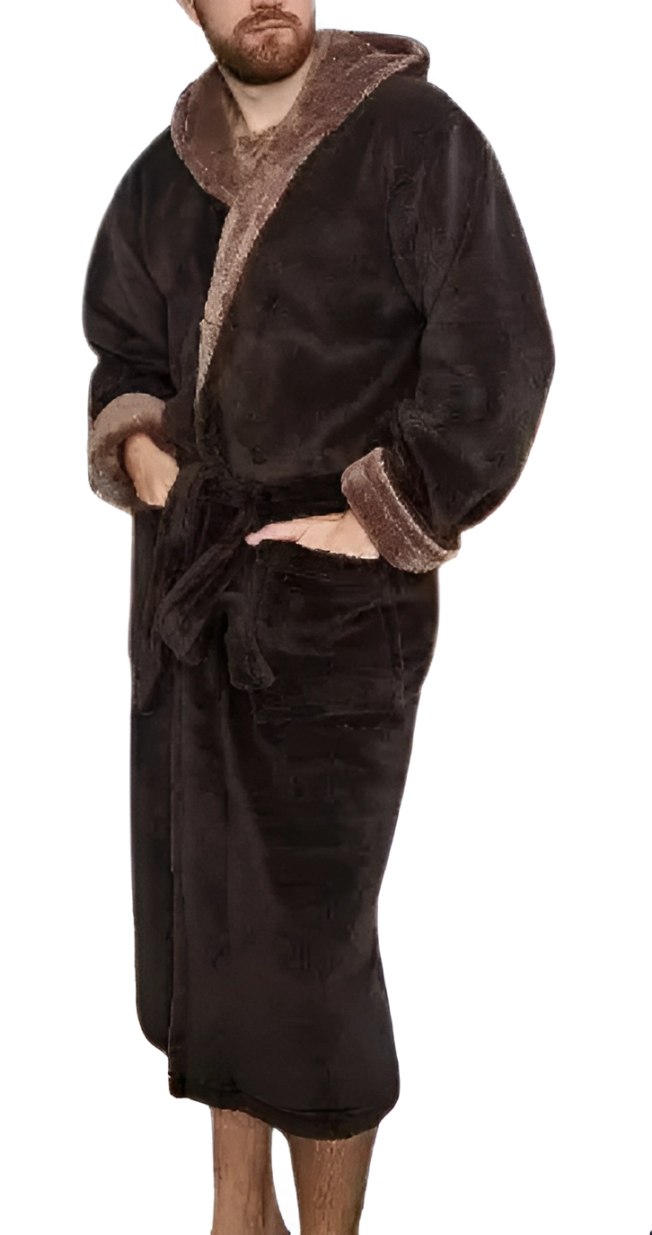 Халат мужской велюровый 2XL Коричневый (58-67-12924625) Халат мужской велюровый 2XL Коричневый (58-67-12924625)
