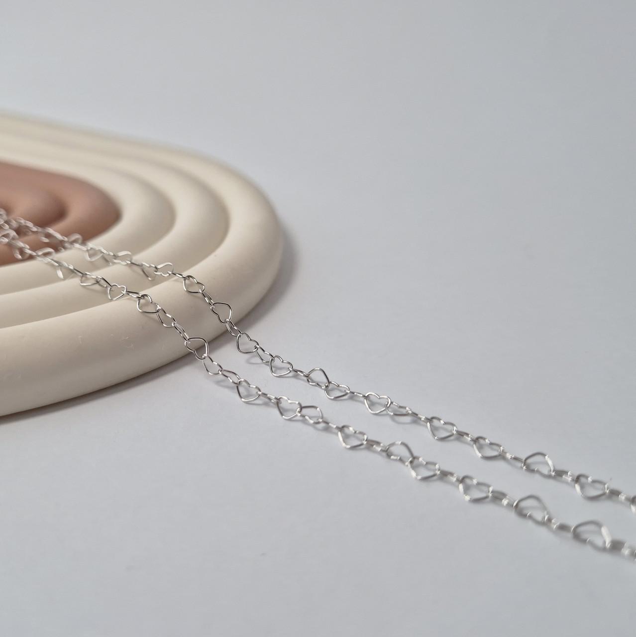 Подвеска серебро 50 см 925 пробы 2,14 г (heart40)
