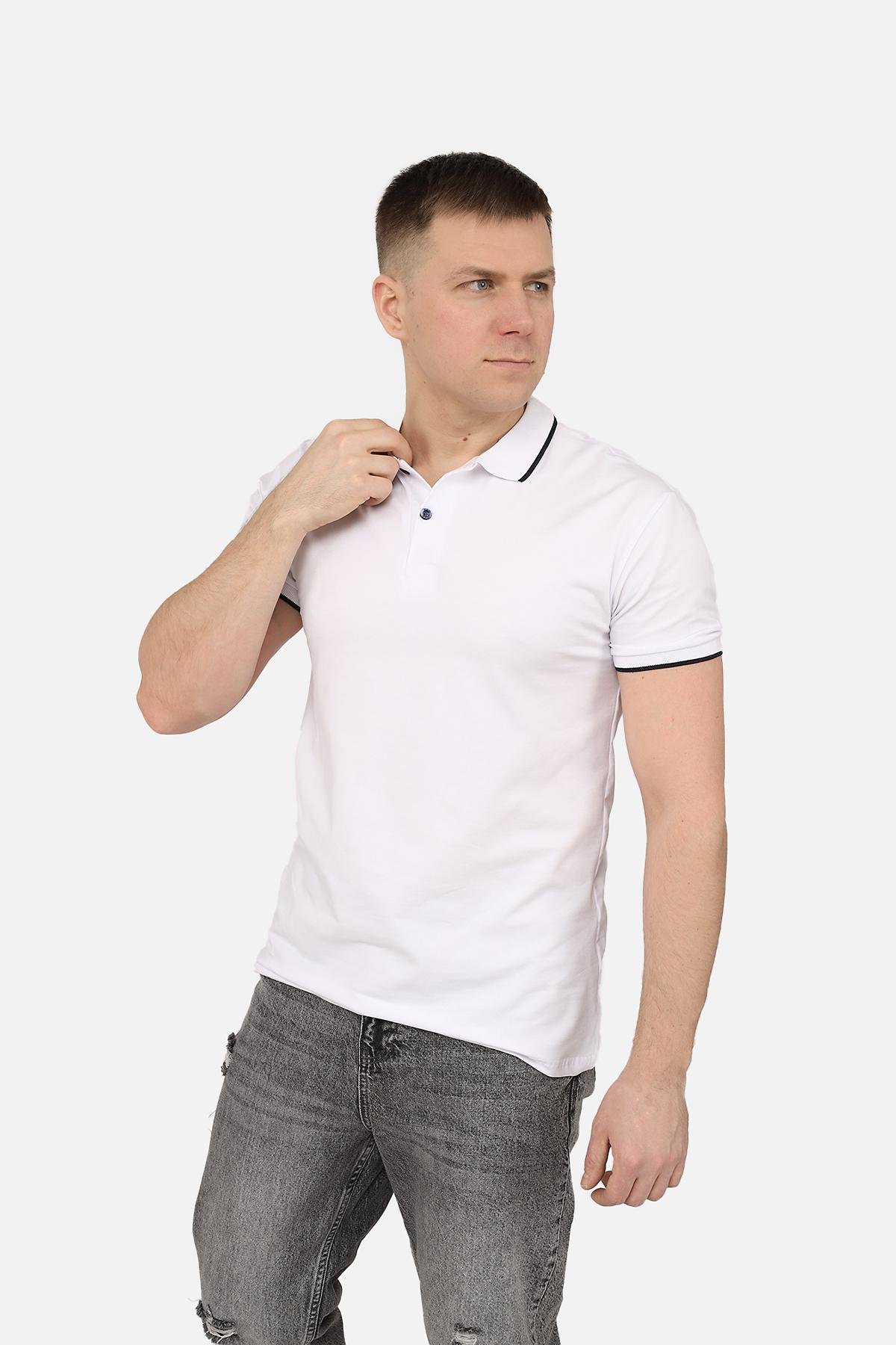 Футболка поло мужская ЦБ-00270088 р. 54 Белый (SKT001045398)