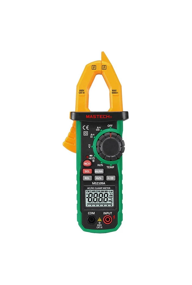 Струмові кліщі багатофункціональні Mastech MS2109A з True RMS підсвіткою та вимірюванням постійного струму Зелено-жовтий (168-31-2109A) Струмові кліщі багатофункціональні Mastech MS2109A з True RMS підсвіткою та вимірюванням постійного струму Зелено-жовтий (168-31-2109A)