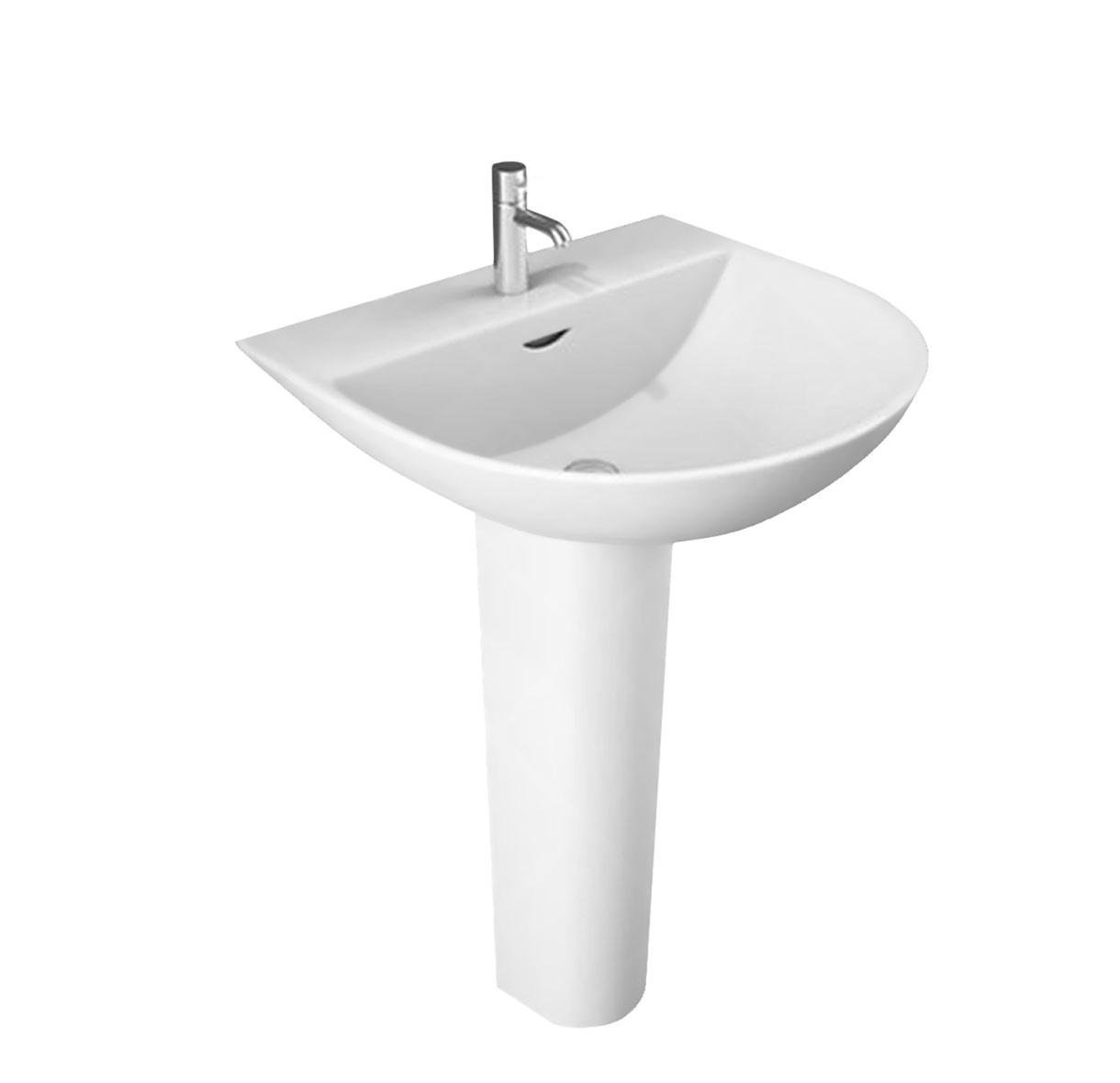 Комплект умывальник с пьедесталом RAK Ceramics Reserva 55x18,5x50,5 см Белый (RAK0026) Комплект умывальник с пьедесталом RAK Ceramics Reserva 55x18,5x50,5 см Белый (RAK0026)