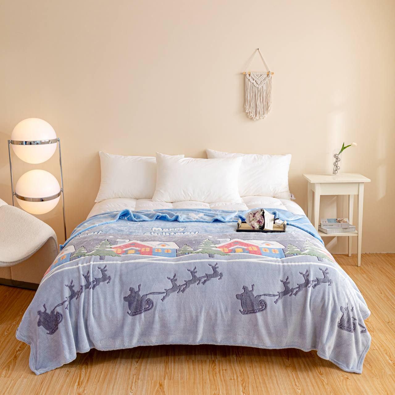 Плед новогодний флисовый Malloory Home Рождественская сказка полуторная 150x200 см (1488)