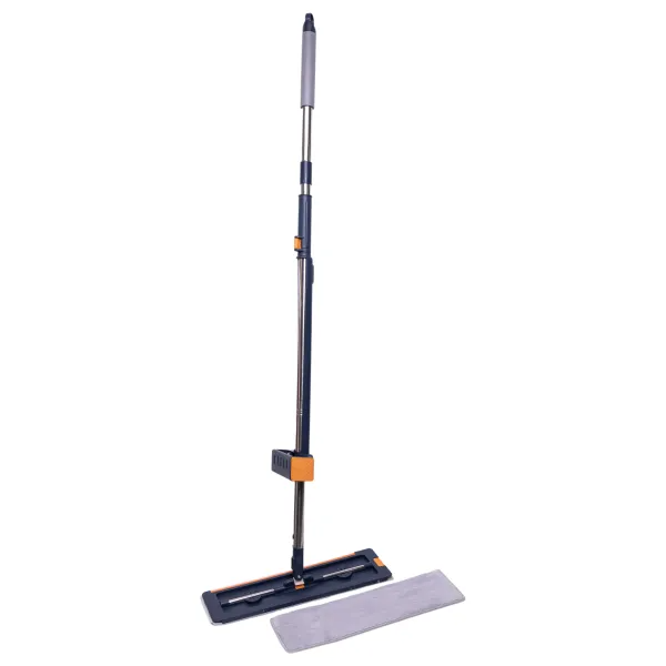 Швабра плоская для мытья полов с металлической ручкой и отжимом 132 см (HP-35015-5)