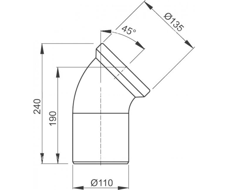 Коліно Alca Plast A90-45 - фото 2