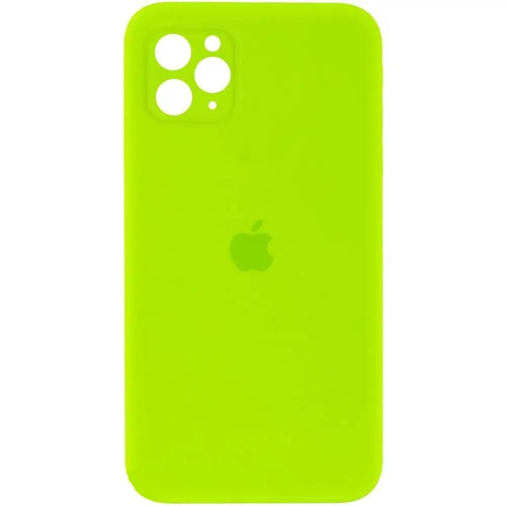 Силиконовый Чехол Накладка с Квадратными Бортиками Silicone Case для iPhone 11 Pro Light Green - фото 1