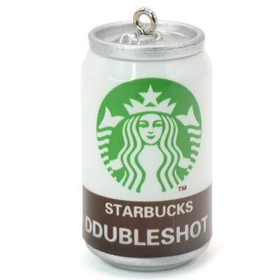Подвеска брелок в виде банки Starbucks 45х23 мм 1 шт. Белый (ПД4523р22)