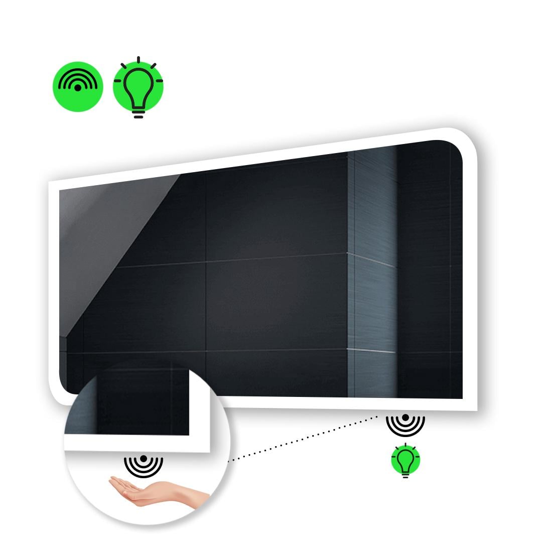 LED-зеркало 70x60 см с ИК включателем Kruka (Krukag03)