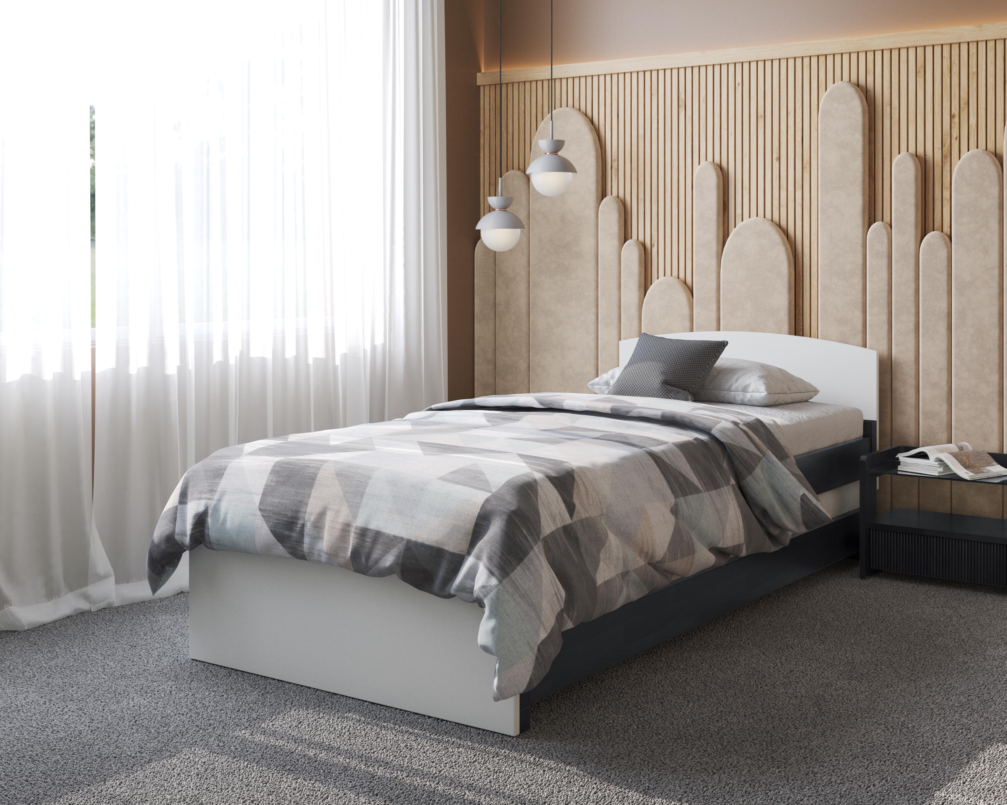 Кровать односпальная Arbor Drev Дуэт 2в1 с основанием натуральное дерево сосна 90х200 см Венге магия/Белый (47113)