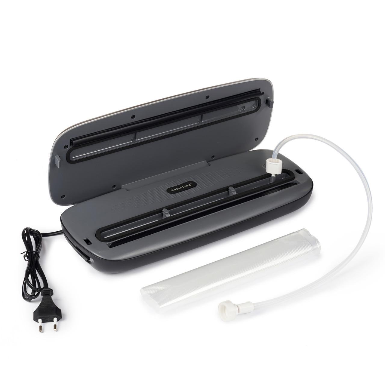 Вакууматор двухрежимный с рулонами 5 шт. и пакетами 15 шт. Черный (JP04-B) - фото 2