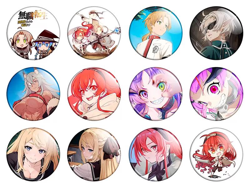 Набір значків Аніме Mushoku Tensei Isekai Ittara Honki Dasu 12 шт. (NZN00401)