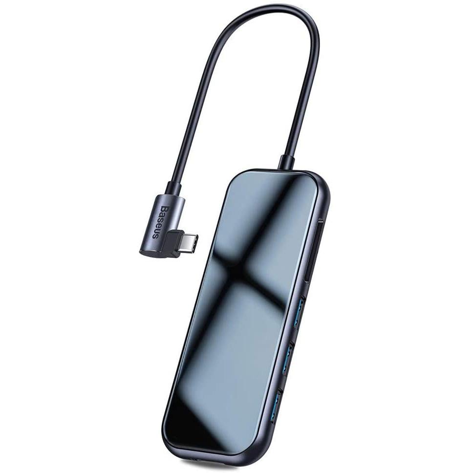 Адаптер Хаб Baseus Multiport Superlative USB-C to 3xUSB3,0 HDMI-4K SD/TF Card Reader+USB-C Grey