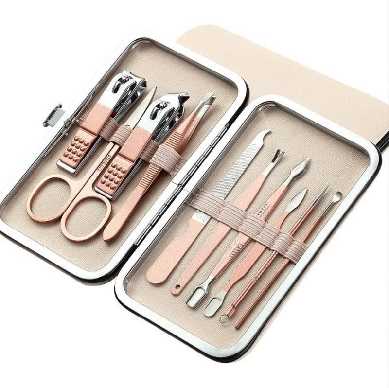 Набор для маникюра и педикюра ROSE GOLDEN из нержавеющей стали на 10 инструментов в чехле Набор для маникюра и педикюра ROSE GOLDEN из нержавеющей стали на 10 инструментов в чехле