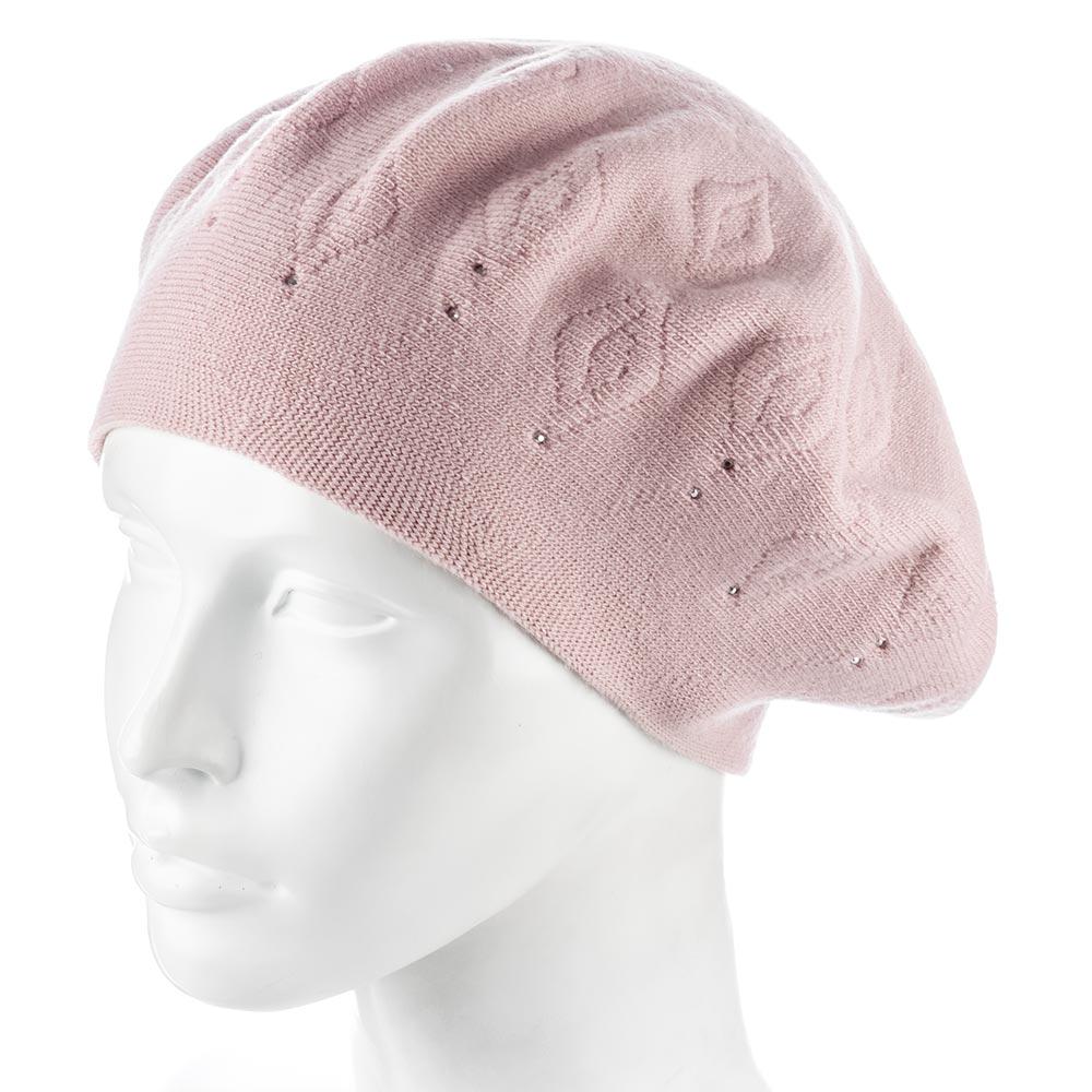 Берет женский Zolly ZH248 двойной шерстяной Светло-пудровый (141643)