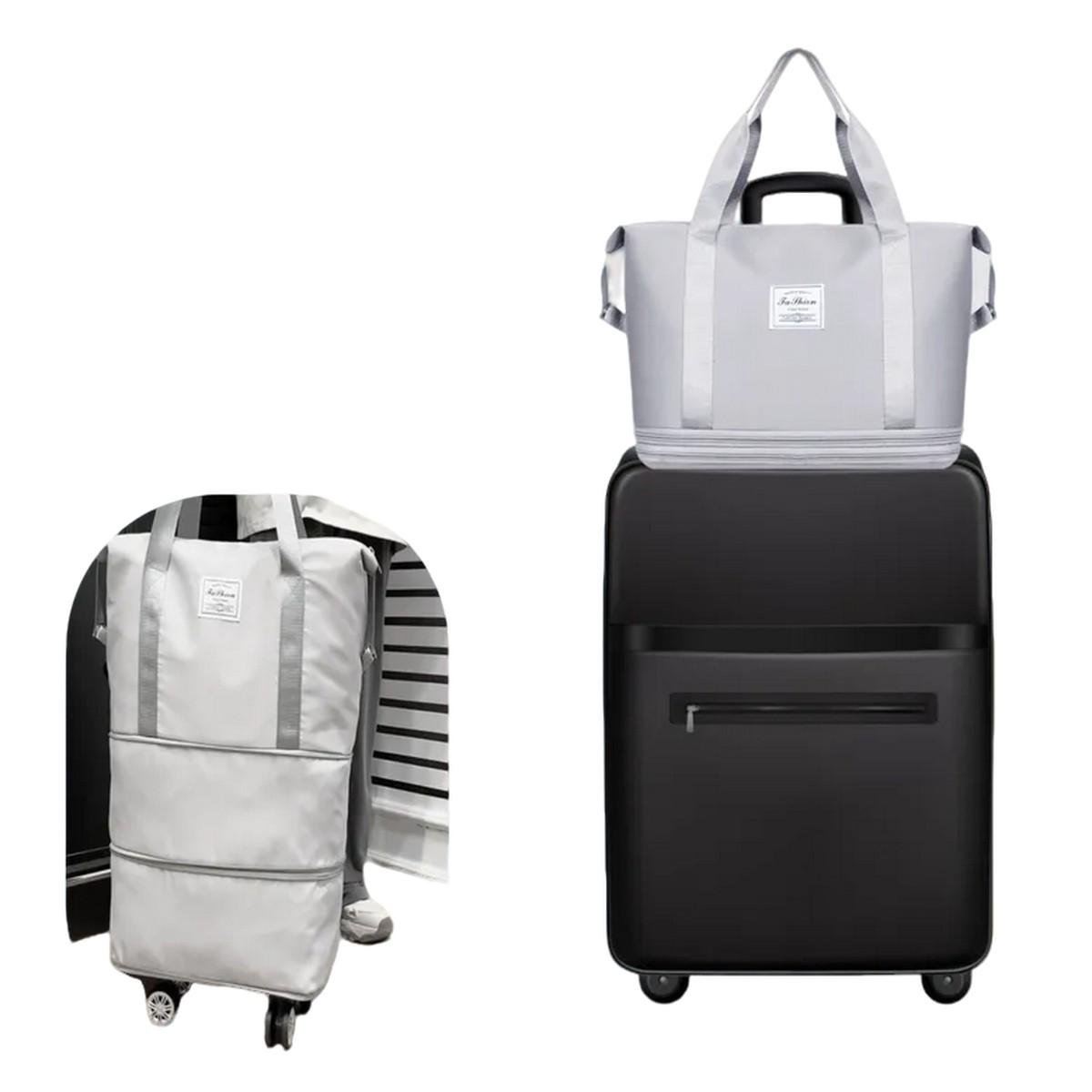 Сумка дорожня на колесах Hong Fu з розширенням Сірий (2950 TB) - фото 5 Сумка дорожня на колесах Hong Fu з розширенням Сірий (2950 TB) - фото 5