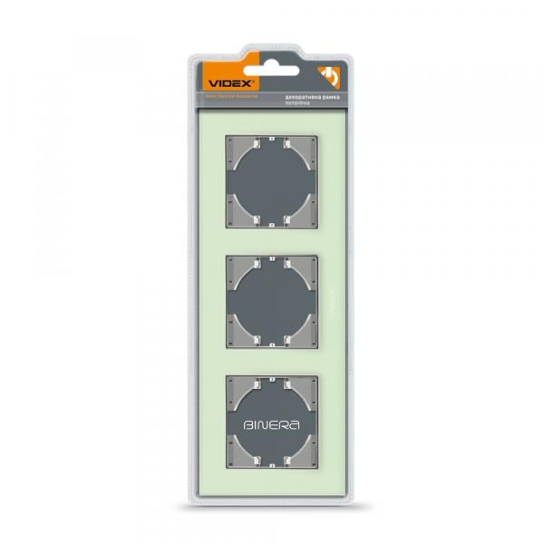 Рамка Videx на 3 місця горизонтальна Зелений