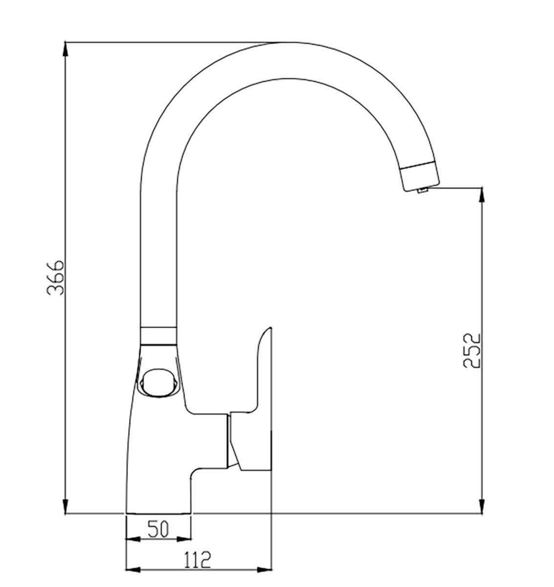 Змішувач для кухні Perla Leo одноважільний латунь (PBZ6902B) - фото 2 Змішувач для кухні Perla Leo одноважільний латунь (PBZ6902B) - фото 2