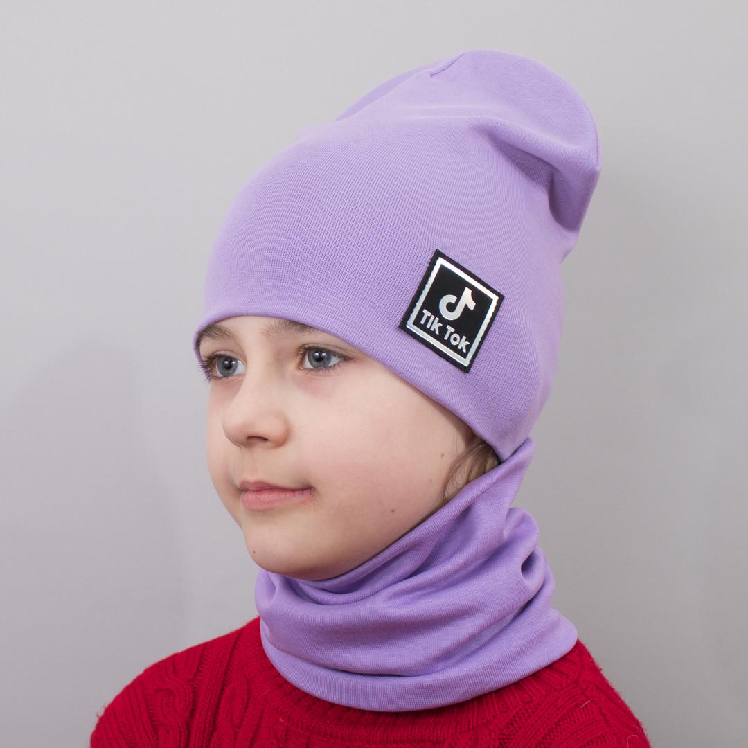 Детская шапка с хомутом Kahta "TikTok" р. 48-52 Сиреневый (OC-993)