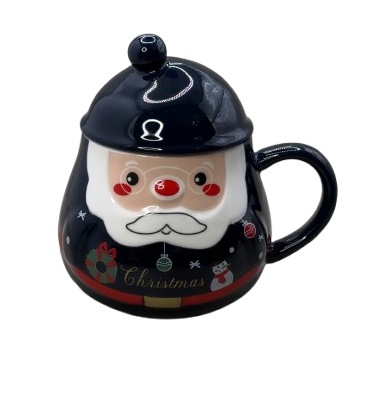 Чашка новорічна Різдвяний помпон з кришкою 350 мл Синій (2785894852) - фото 1 Чашка новорічна Різдвяний помпон з кришкою 350 мл Синій (2785894852) - фото 1