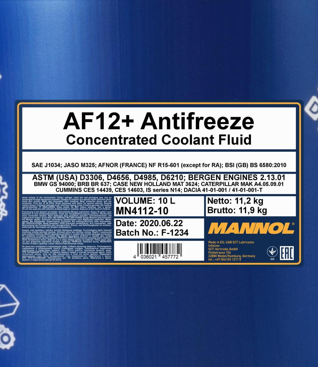 Концентрат антифриза Mannol 4112 Longlife Antifreeze AF12+ 10 л Красный (MN4112-10) - фото 2