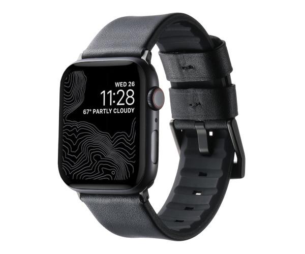 Ремешок Leather-Silicone для Watch 42/44/45/49  мм Black