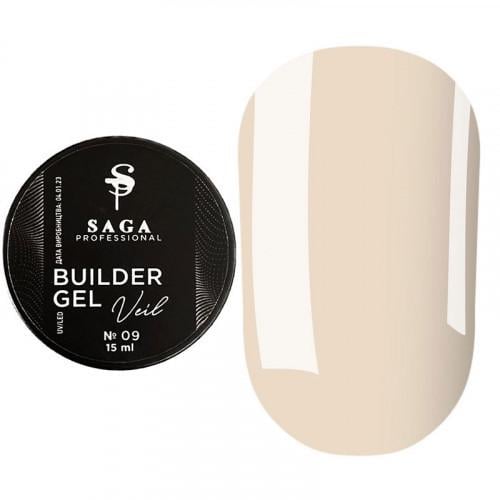 Гель для наращивания Saga Builder Veil Gel №09 15 мл Молочно-бежевый