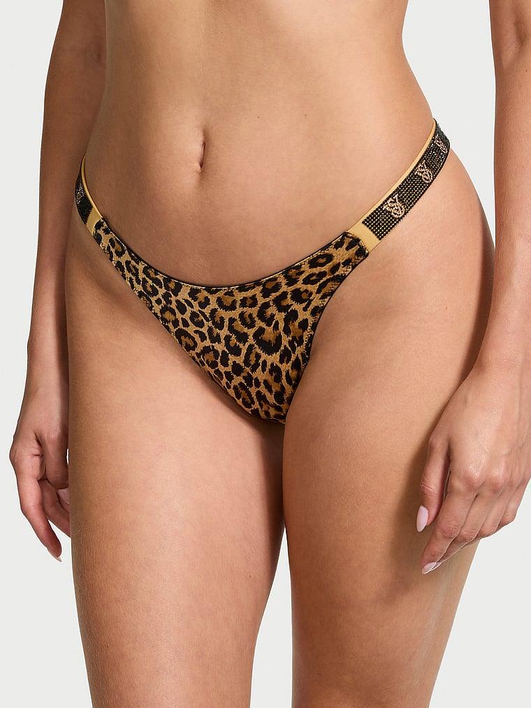 Трусики Victoria's Secret Very Sexy Shine Strap Thong Panty Leopard XXL Черный (2522055730)