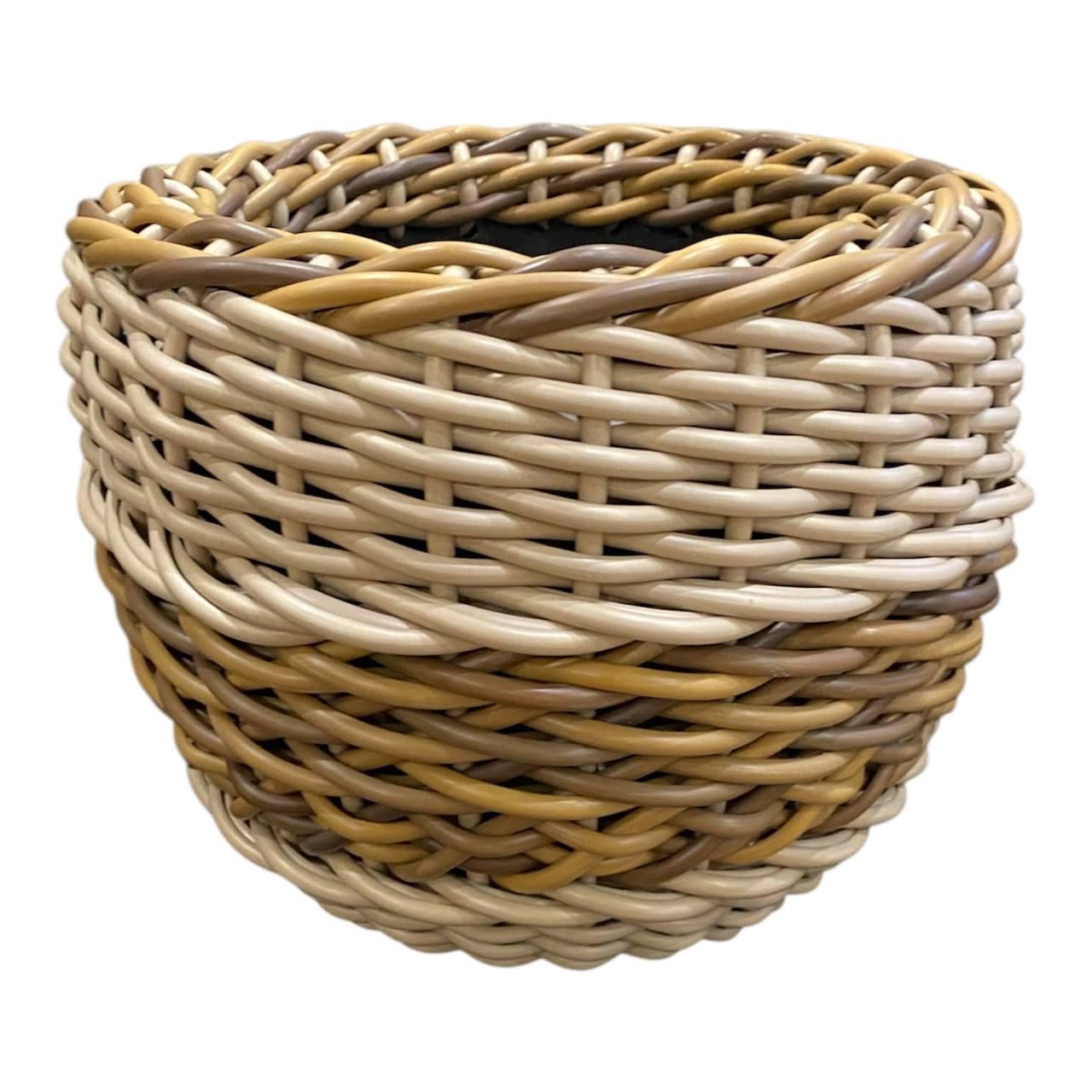 Кашпо зі штучного ротангу міланж з вставкою 5 л (Км2024л)