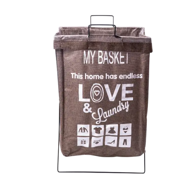 Корзина для белья с алюминиевым каркасом 36х32х52 см Коричневый (HP-41-11HAKI)
