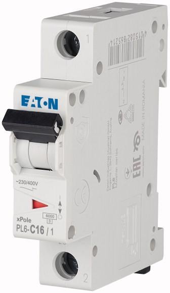 ᐉ Автоматический выключатель Eaton Moeller PL6-C16/1 1р 16 А 6 кА тип С ...