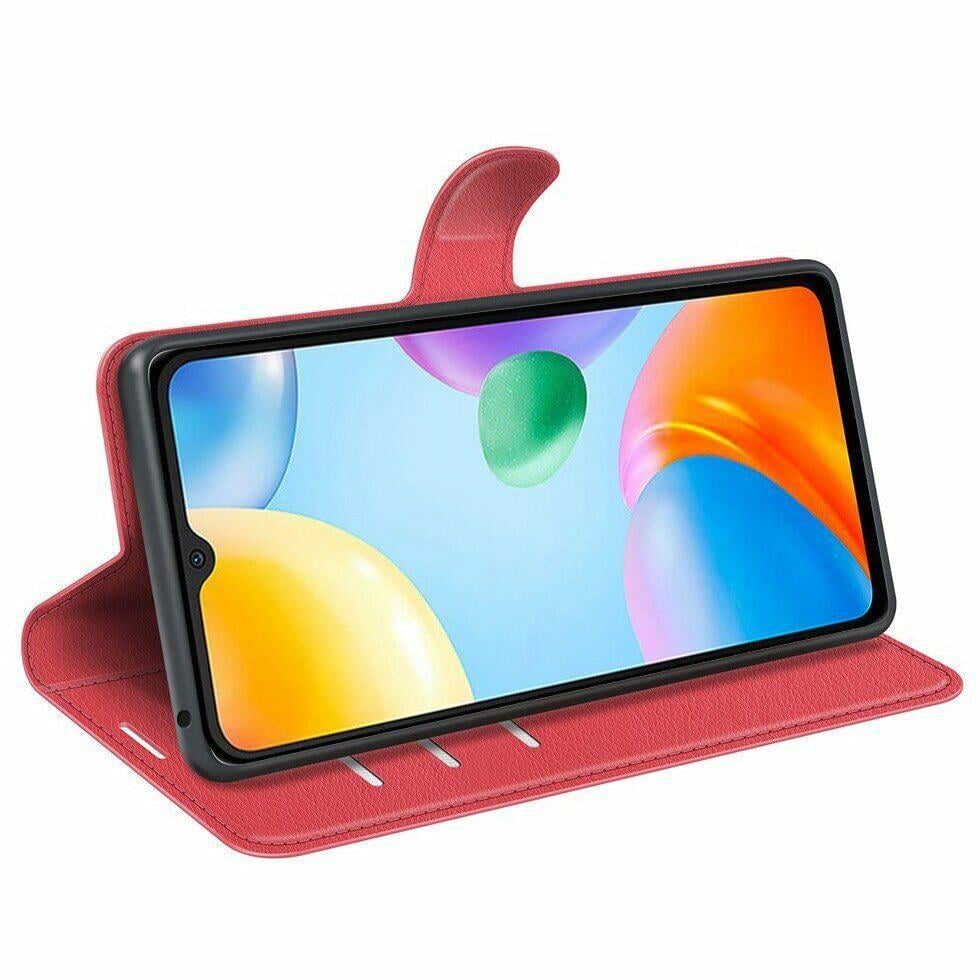 Чехол-Книжка с карманами для карт для Xiaomi Redmi 10C Красный (087716) - фото 3 Чехол-Книжка с карманами для карт для Xiaomi Redmi 10C Красный (087716) - фото 3