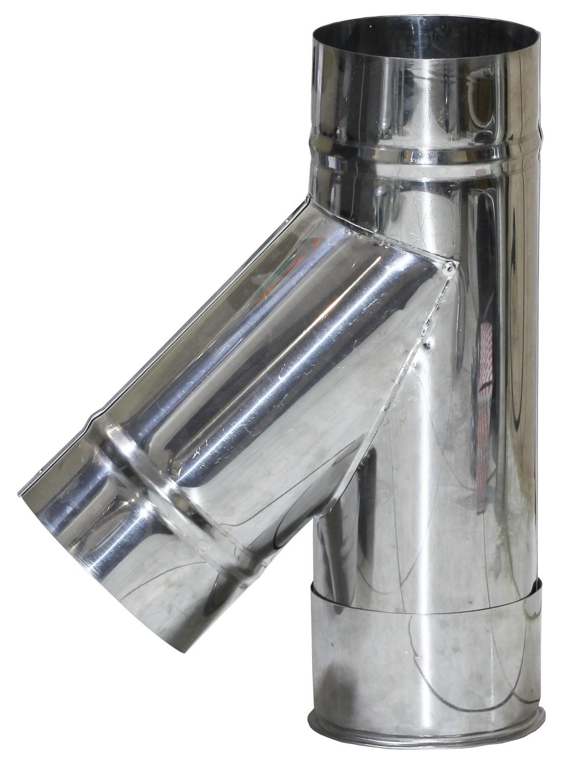 Тройник 45° нержавеющая сталь d 120 мм 0,5 мм (ST236)