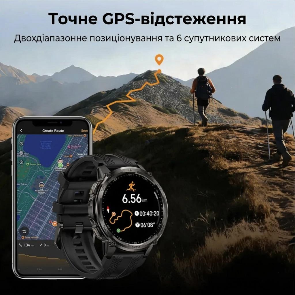 Смарт-годинник тактичний Kospet Tank T4С Black — фото 12